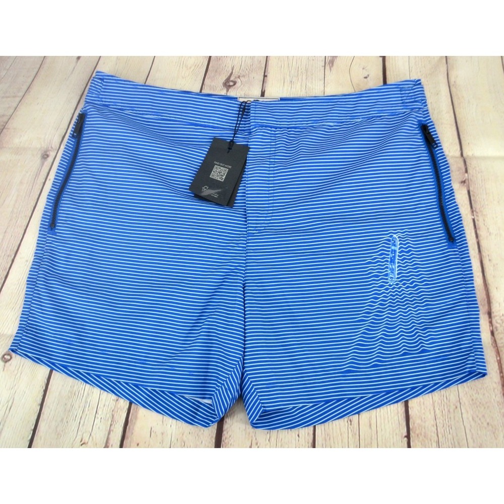 TED BAKER Men's Placement Printed Swimshorts / Trunks SIZE 4 Mid Blue NWT‎